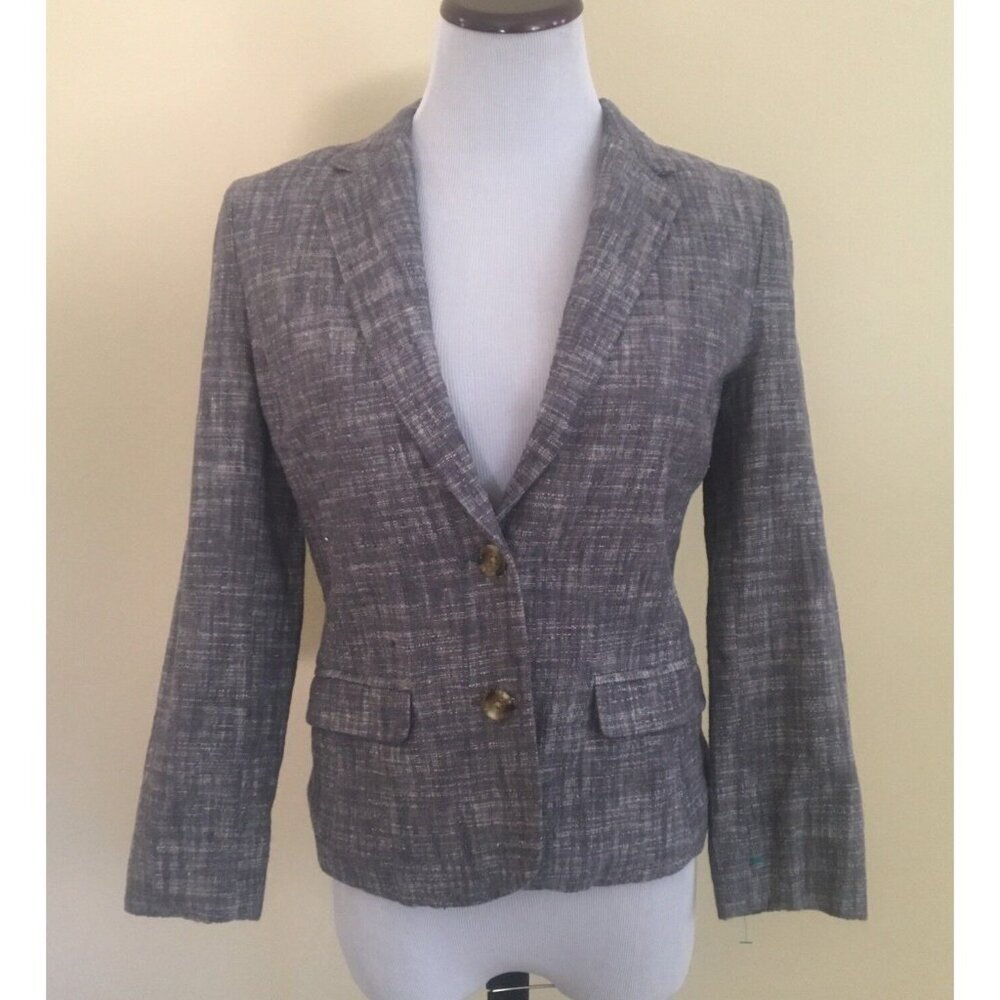 BDG Urban Outfitters 2 Button Blazer Casual Blue Gray Linen Blend Small NWT